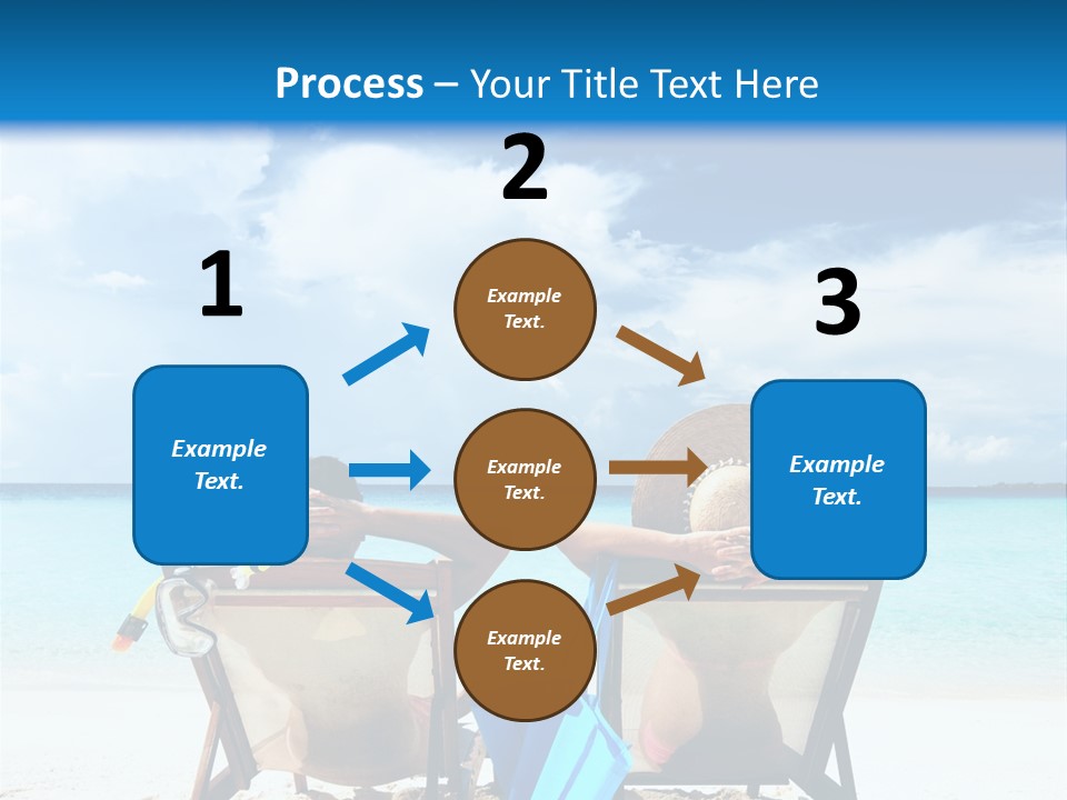 Two People Sitting In Chairs On A Beach PowerPoint Template