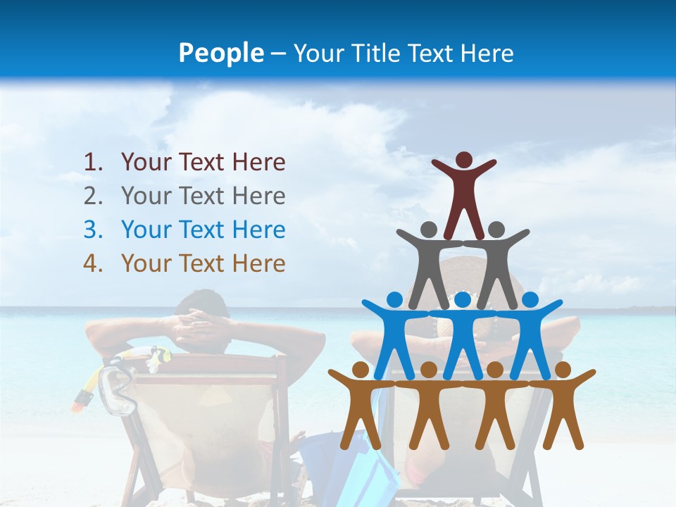 Two People Sitting In Chairs On A Beach PowerPoint Template