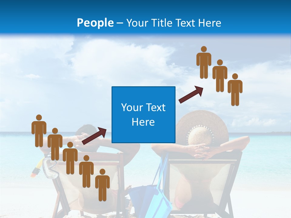 Two People Sitting In Chairs On A Beach PowerPoint Template