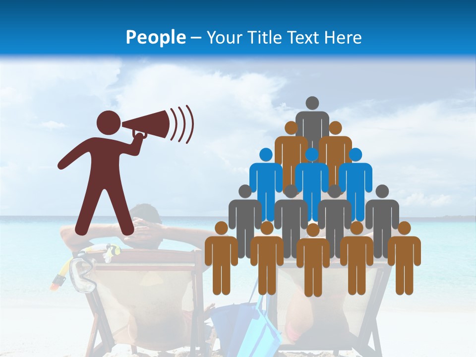 Two People Sitting In Chairs On A Beach PowerPoint Template