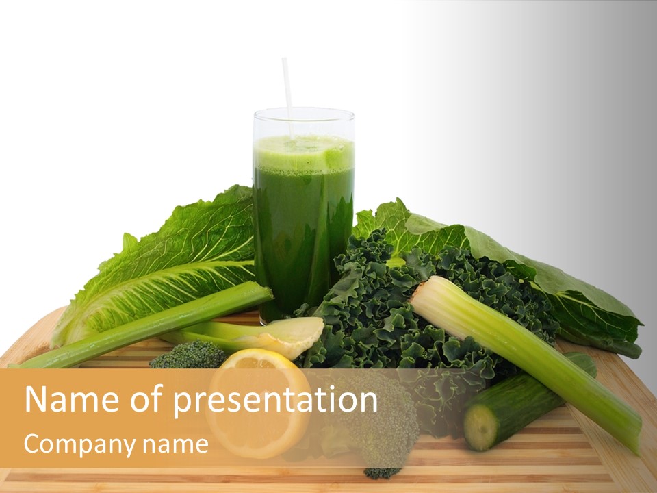 A Wooden Cutting Board Topped With Lots Of Green Vegetables PowerPoint Template