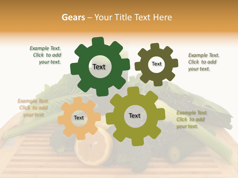 A Wooden Cutting Board Topped With Lots Of Green Vegetables PowerPoint Template