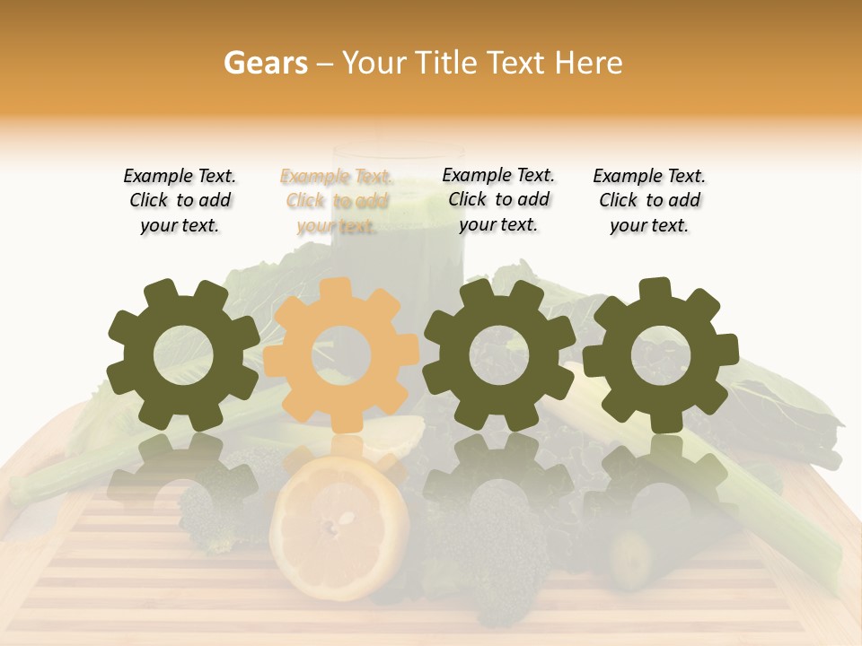 A Wooden Cutting Board Topped With Lots Of Green Vegetables PowerPoint Template