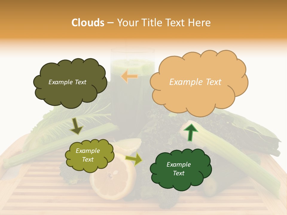 A Wooden Cutting Board Topped With Lots Of Green Vegetables PowerPoint Template