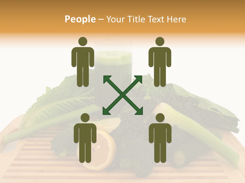 A Wooden Cutting Board Topped With Lots Of Green Vegetables PowerPoint Template