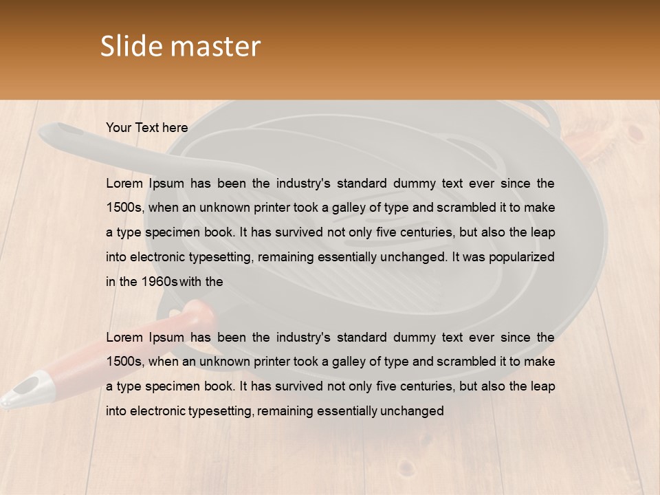 A Frying Pan With A Spatula On Top Of It PowerPoint Template