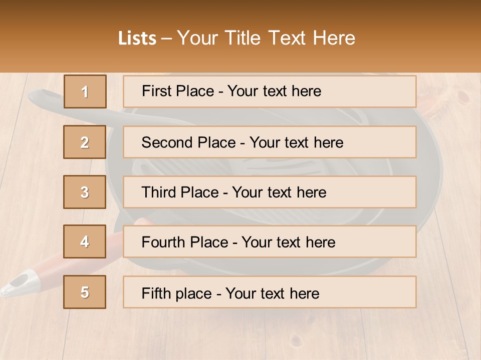 A Frying Pan With A Spatula On Top Of It PowerPoint Template