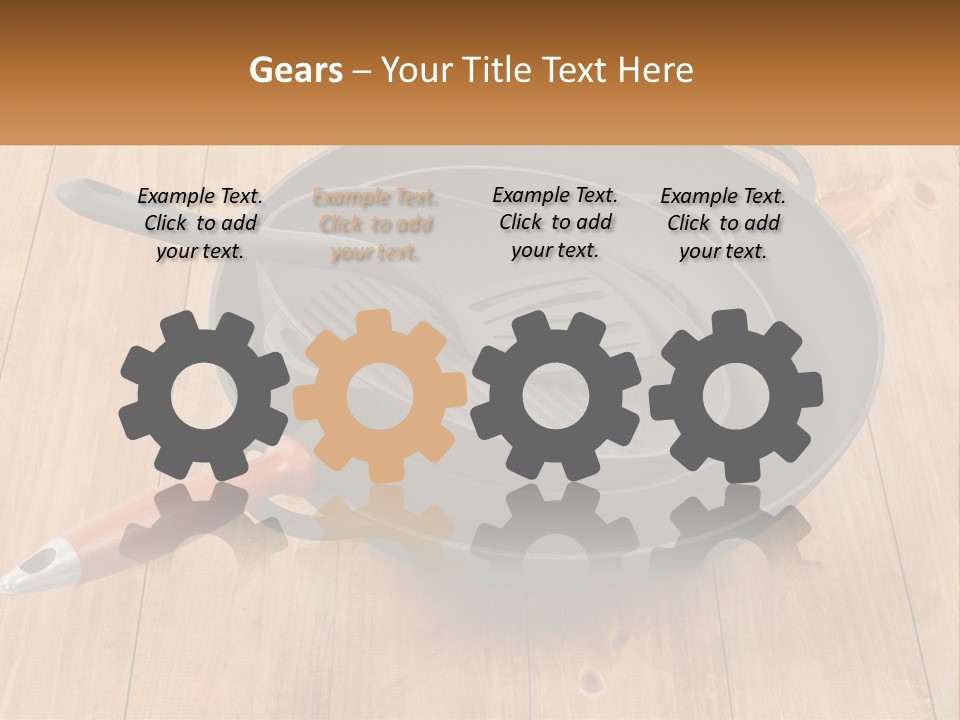 A Frying Pan With A Spatula On Top Of It PowerPoint Template