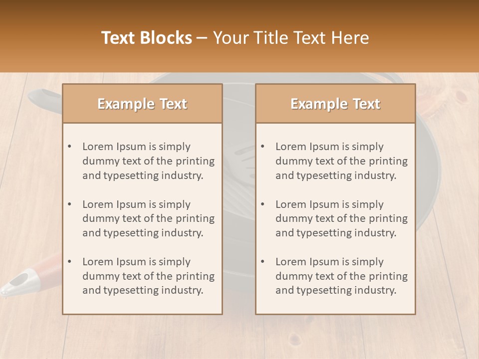 A Frying Pan With A Spatula On Top Of It PowerPoint Template