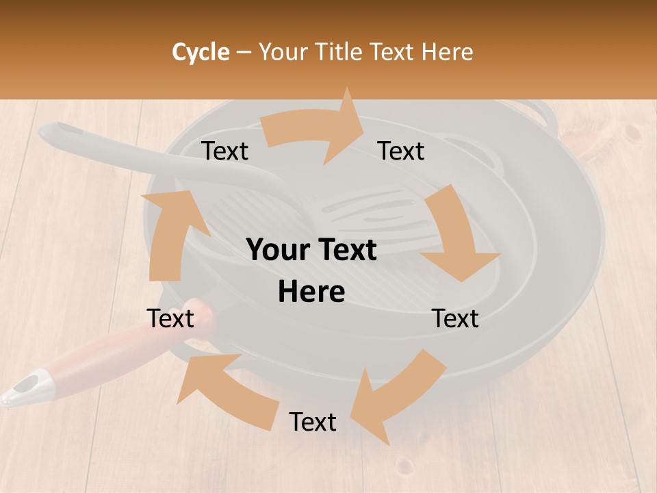 A Frying Pan With A Spatula On Top Of It PowerPoint Template