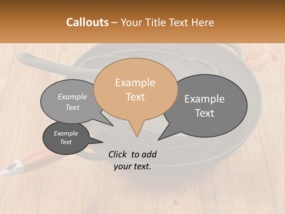 A Frying Pan With A Spatula On Top Of It PowerPoint Template