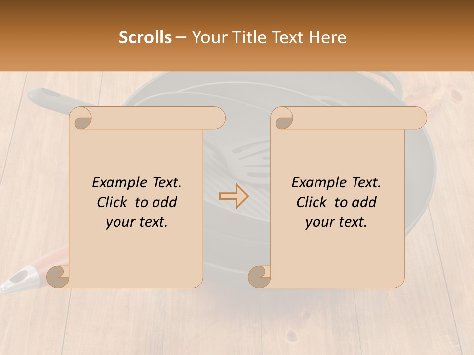 A Frying Pan With A Spatula On Top Of It PowerPoint Template