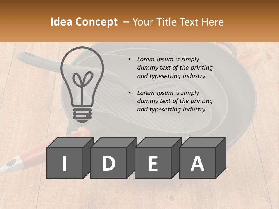 A Frying Pan With A Spatula On Top Of It PowerPoint Template