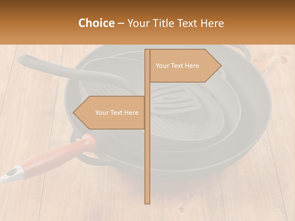 A Frying Pan With A Spatula On Top Of It PowerPoint Template