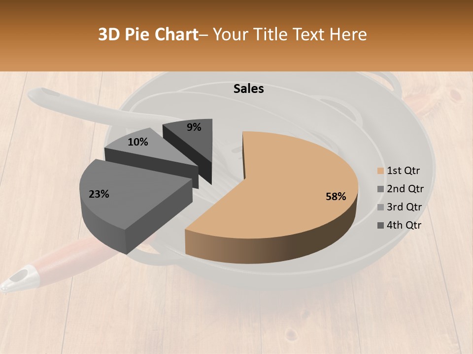 A Frying Pan With A Spatula On Top Of It PowerPoint Template