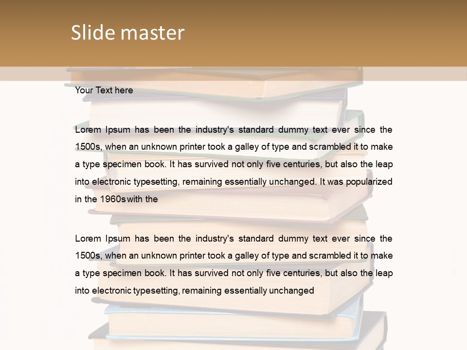 A Stack Of Books With An Apple On Top Of It PowerPoint Template