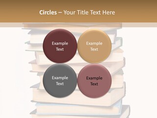 A Stack Of Books With An Apple On Top Of It PowerPoint Template