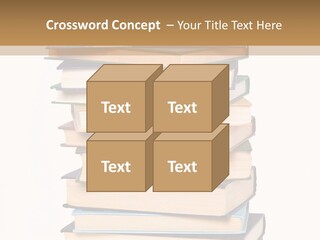 A Stack Of Books With An Apple On Top Of It PowerPoint Template