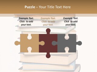 A Stack Of Books With An Apple On Top Of It PowerPoint Template