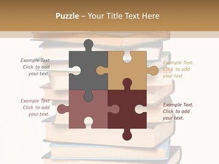 A Stack Of Books With An Apple On Top Of It PowerPoint Template