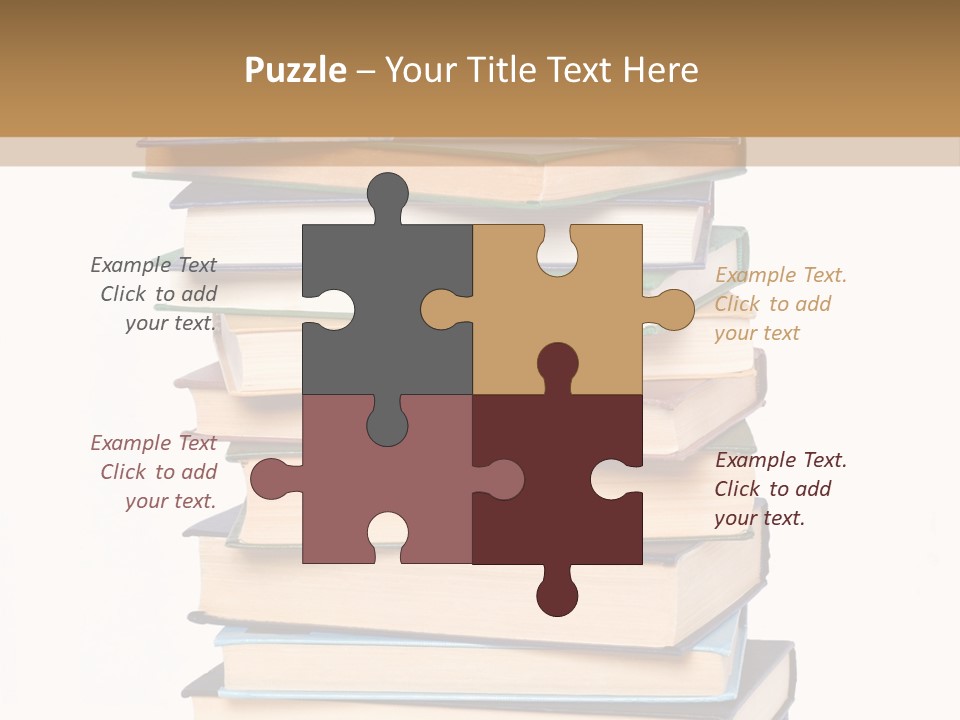 A Stack Of Books With An Apple On Top Of It PowerPoint Template