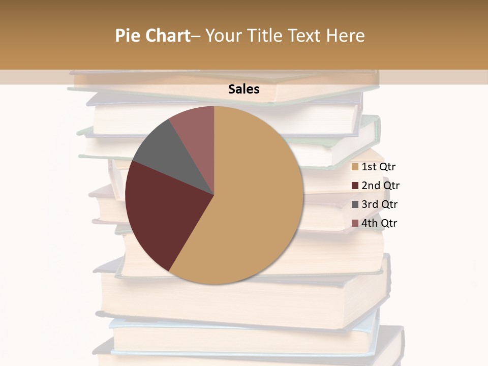 A Stack Of Books With An Apple On Top Of It PowerPoint Template