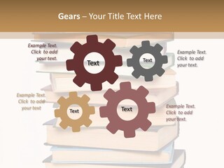 A Stack Of Books With An Apple On Top Of It PowerPoint Template