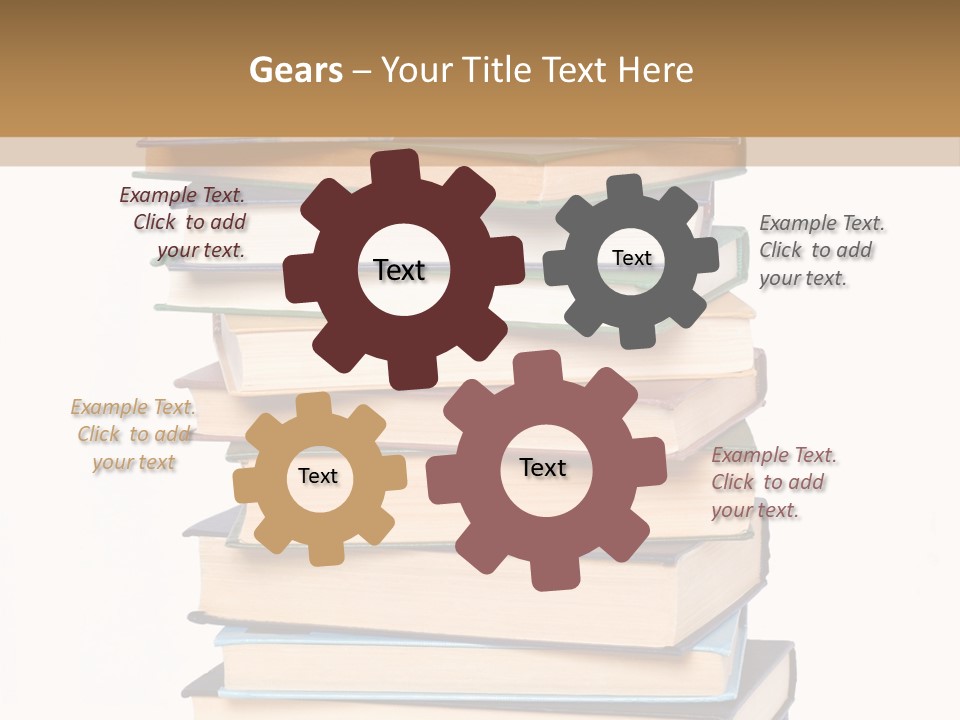 A Stack Of Books With An Apple On Top Of It PowerPoint Template
