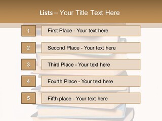 A Stack Of Books With An Apple On Top Of It PowerPoint Template