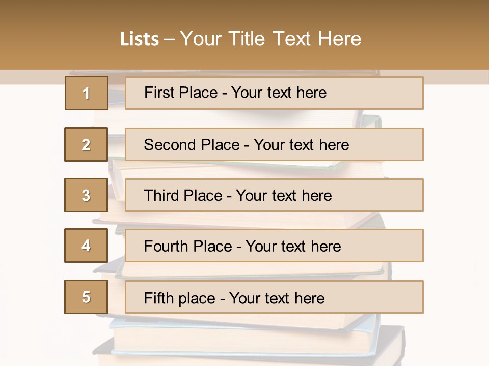 A Stack Of Books With An Apple On Top Of It PowerPoint Template