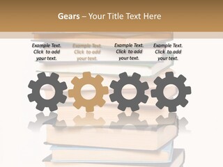 A Stack Of Books With An Apple On Top Of It PowerPoint Template