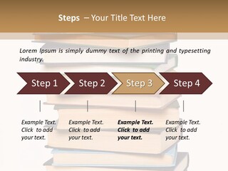 A Stack Of Books With An Apple On Top Of It PowerPoint Template