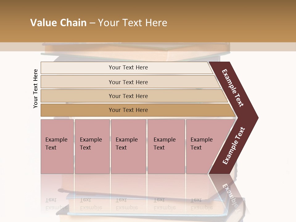 A Stack Of Books With An Apple On Top Of It PowerPoint Template