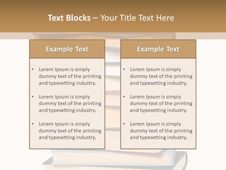 A Stack Of Books With An Apple On Top Of It PowerPoint Template