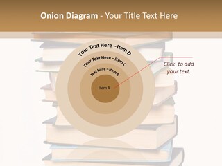 A Stack Of Books With An Apple On Top Of It PowerPoint Template