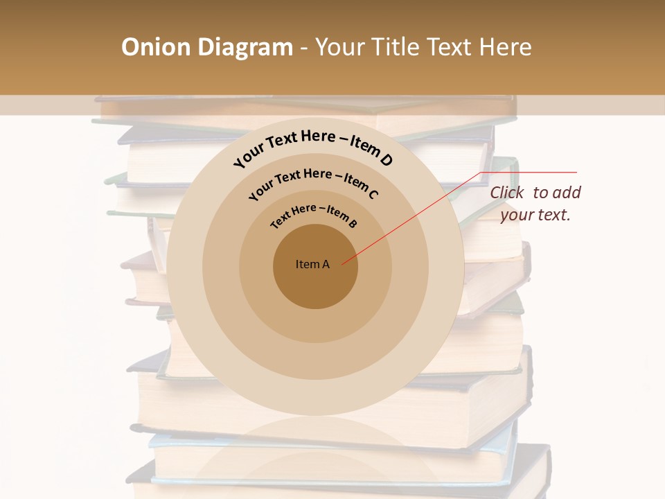 A Stack Of Books With An Apple On Top Of It PowerPoint Template