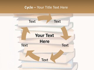 A Stack Of Books With An Apple On Top Of It PowerPoint Template