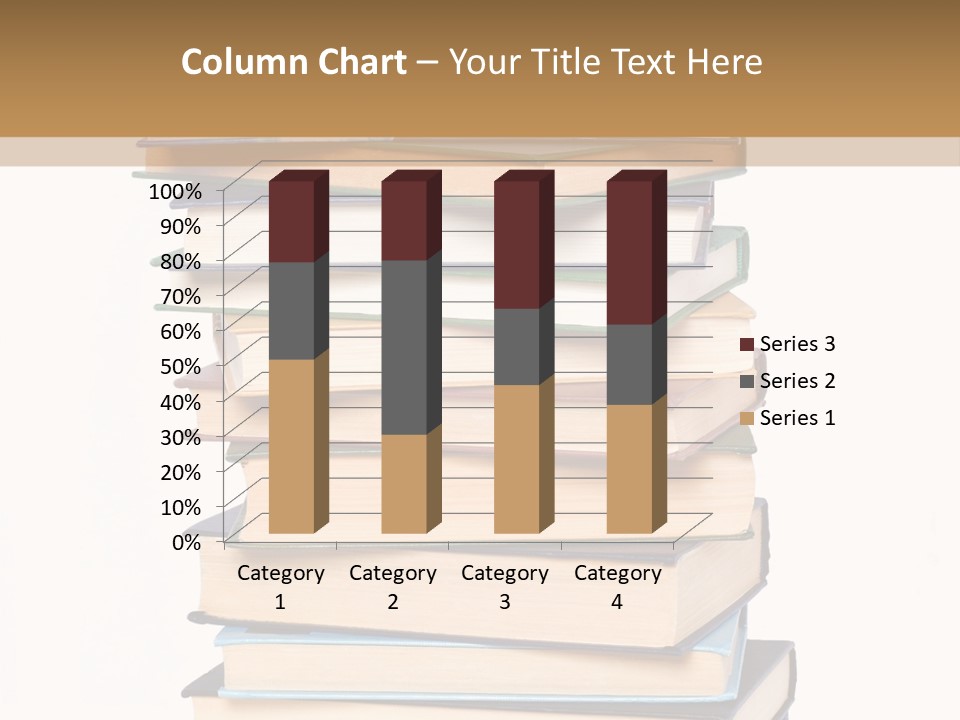 A Stack Of Books With An Apple On Top Of It PowerPoint Template