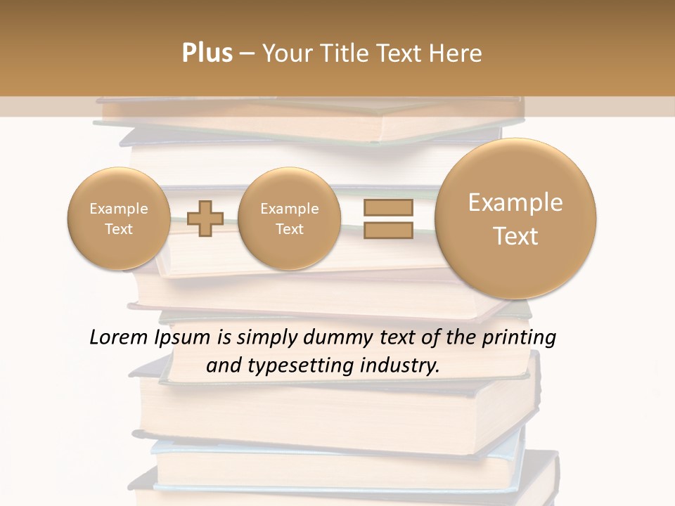 A Stack Of Books With An Apple On Top Of It PowerPoint Template