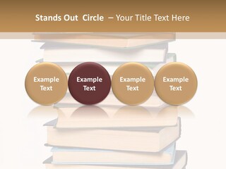 A Stack Of Books With An Apple On Top Of It PowerPoint Template