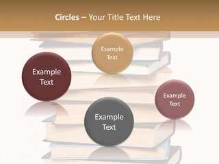 A Stack Of Books With An Apple On Top Of It PowerPoint Template