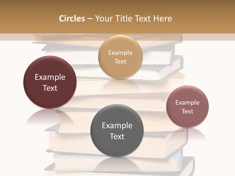 A Stack Of Books With An Apple On Top Of It PowerPoint Template