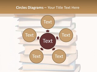 A Stack Of Books With An Apple On Top Of It PowerPoint Template