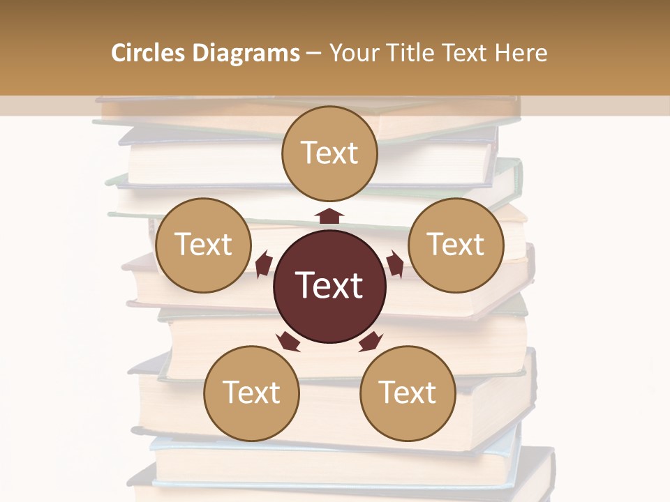 A Stack Of Books With An Apple On Top Of It PowerPoint Template