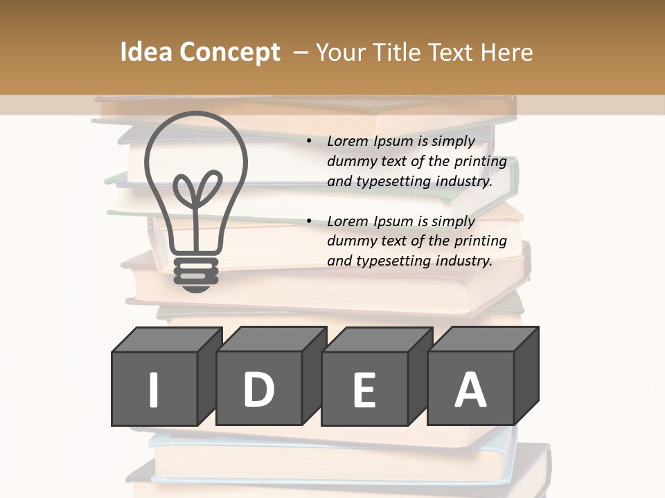 A Stack Of Books With An Apple On Top Of It PowerPoint Template