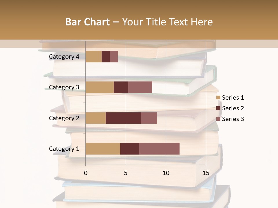 A Stack Of Books With An Apple On Top Of It PowerPoint Template