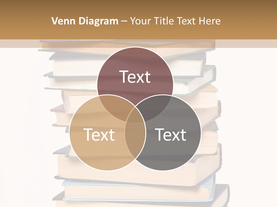 A Stack Of Books With An Apple On Top Of It PowerPoint Template