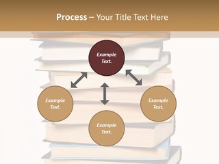 A Stack Of Books With An Apple On Top Of It PowerPoint Template
