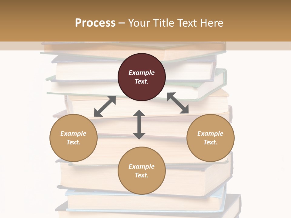 A Stack Of Books With An Apple On Top Of It PowerPoint Template