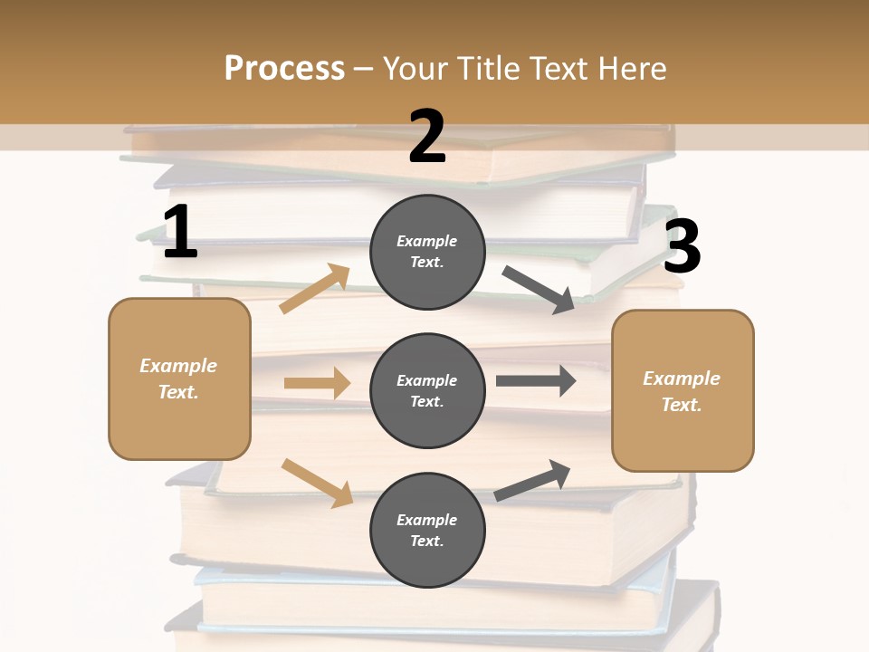 A Stack Of Books With An Apple On Top Of It PowerPoint Template